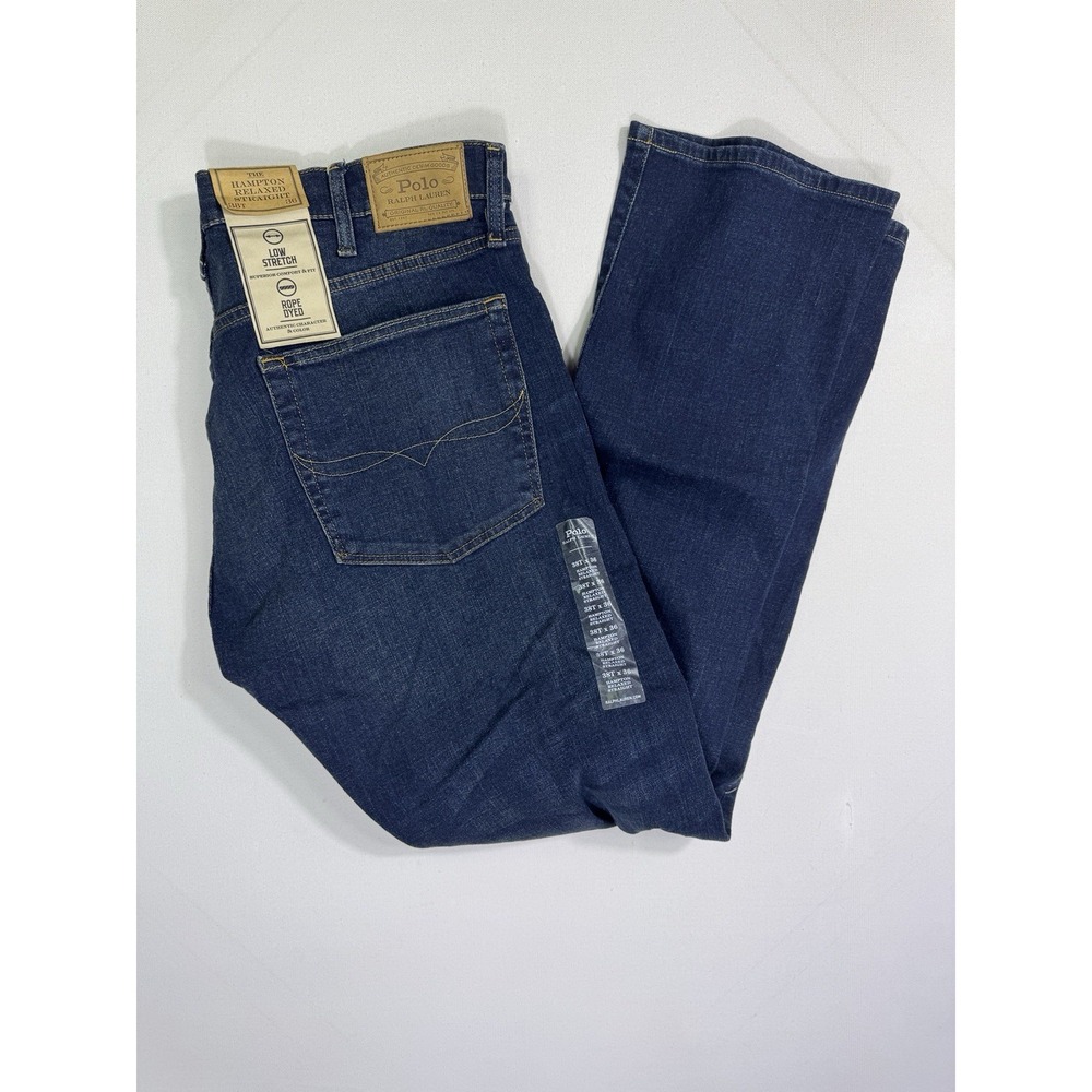 Polo Ralph Lauren Hampton Relaxed Straight Jeans Men's 38x36 (39x34) Blue NWT